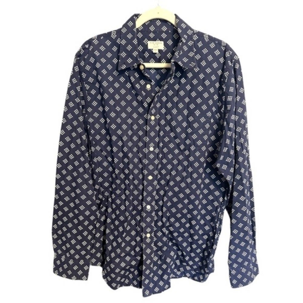 Club Monaco Button Up Shirt Graphic Pattern Slim Fit XL
